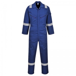 Portwest C814 Blue Iona Cotton Coveralls with Reflective Stripes